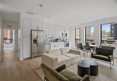 A spacious room at the Clover