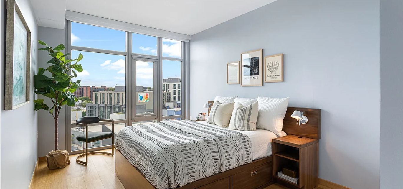Bedroom at the Lanes, a sunny comfortable room with a large window