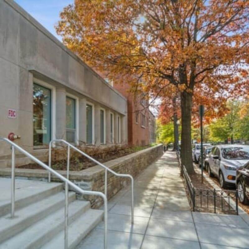 Slowe Hall in tree-lined LeDroit Park