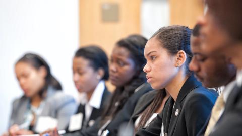 Student leaders in a meeting.