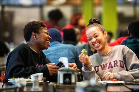 Student Dining at Table