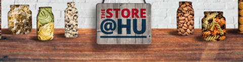 store at HU Logo with images of food in jars