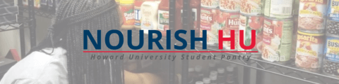 Student restocking shelves in pantry